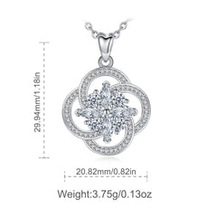 Silver Necklace with Diamond Pendant - Gemini Design