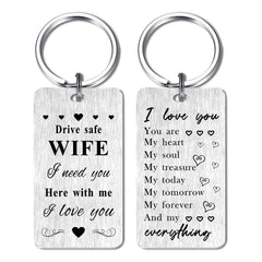 Gezxin Drive Safe Keychain for Wife- Wife Anniversary Birthday Christmas Mothers Day Gifts from Husband