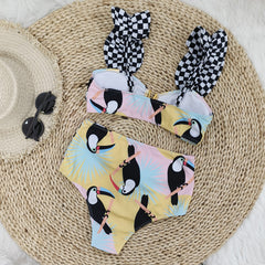 2024 High-Waisted Woodpecker Print Women's Bikini
