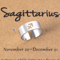 Virgo Zodiac Stainless Steel Ring with Card Packaging