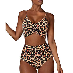 2023 Leopard Print High-Waisted Bikini Set