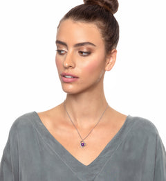 925 Sterling Silver Aquarius Necklace Zodiac Heart Pendant 24k Gold inscribed on Crystal