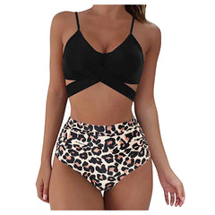 2023 Leopard Print High-Waisted Bikini Set