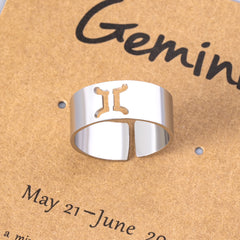 Virgo Zodiac Stainless Steel Ring with Card Packaging