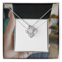 14k White Gold Love Knot Pendant Necklace | Personalised Jewellery | Love Knot Necklace | Valentine's Day Gift | Love Forever Necklace