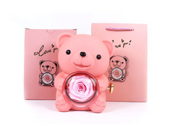 Rotating Rose Teddy Bear Gift Box