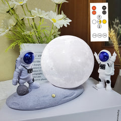 Moon Lamp Astronaut Creative Rotating Starry Light