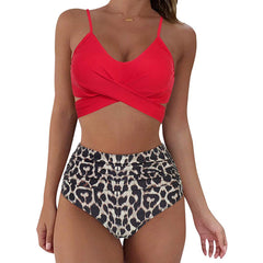 2023 Leopard Print High-Waisted Bikini Set