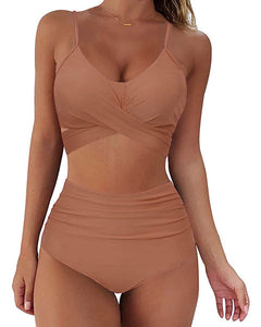 2023 Leopard Print High-Waisted Bikini Set