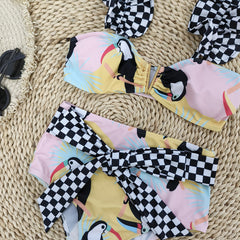 2024 High-Waisted Woodpecker Print Women's Bikini